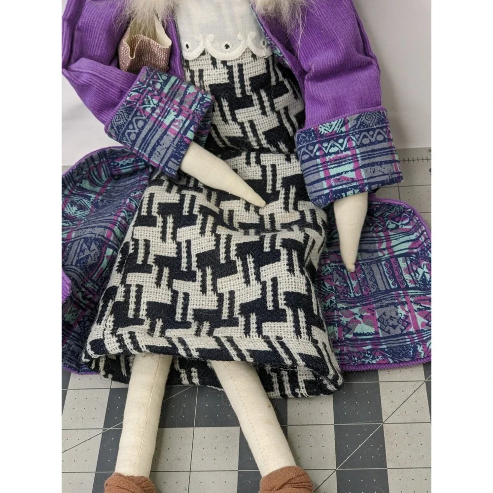 Maude Finkle Doll Eccentric Lady Red‎ Purple 24 Inch Stuffed